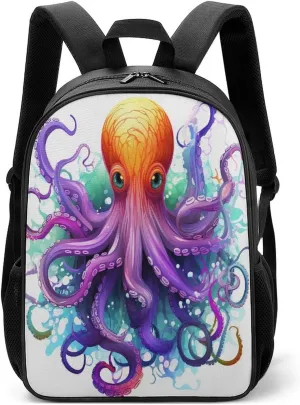 Lightweight Backpacks Cute Travel Bag Durable Colorful Octopus Printing Small Travel Backpack For Women & Men