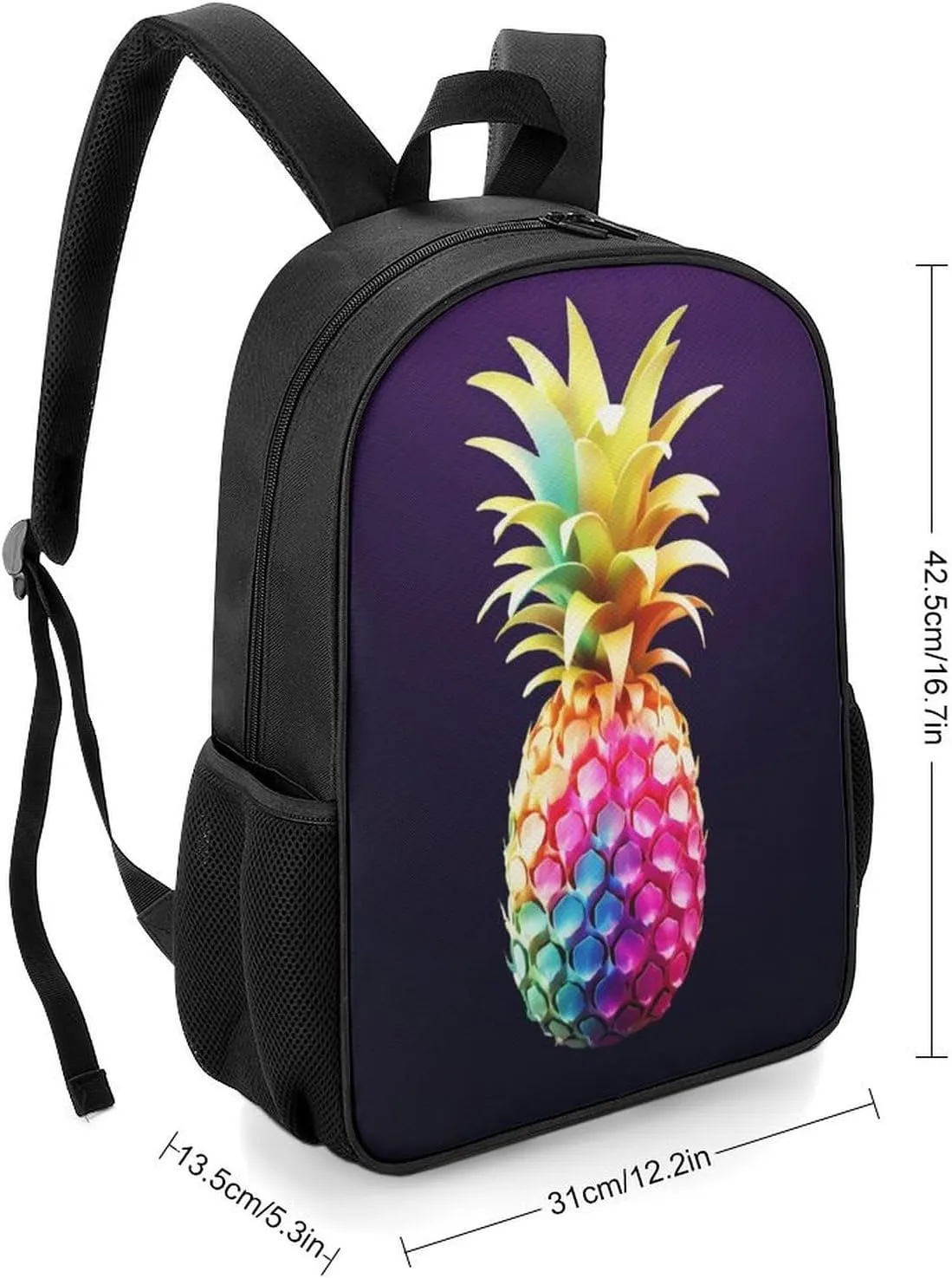 Lightweight Backpacks Cute Travel Bag Durable Colorful Pineapple Printing Small Travel Backpack For Women & Men