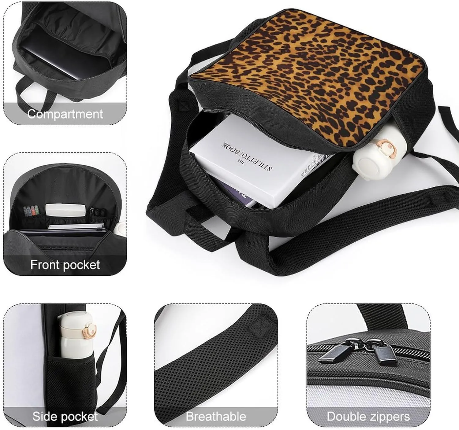 Lightweight Backpacks Cute Travel Bag Durable Cool Cheetah Leopard Printing Small Travel Backpack For Women & Men