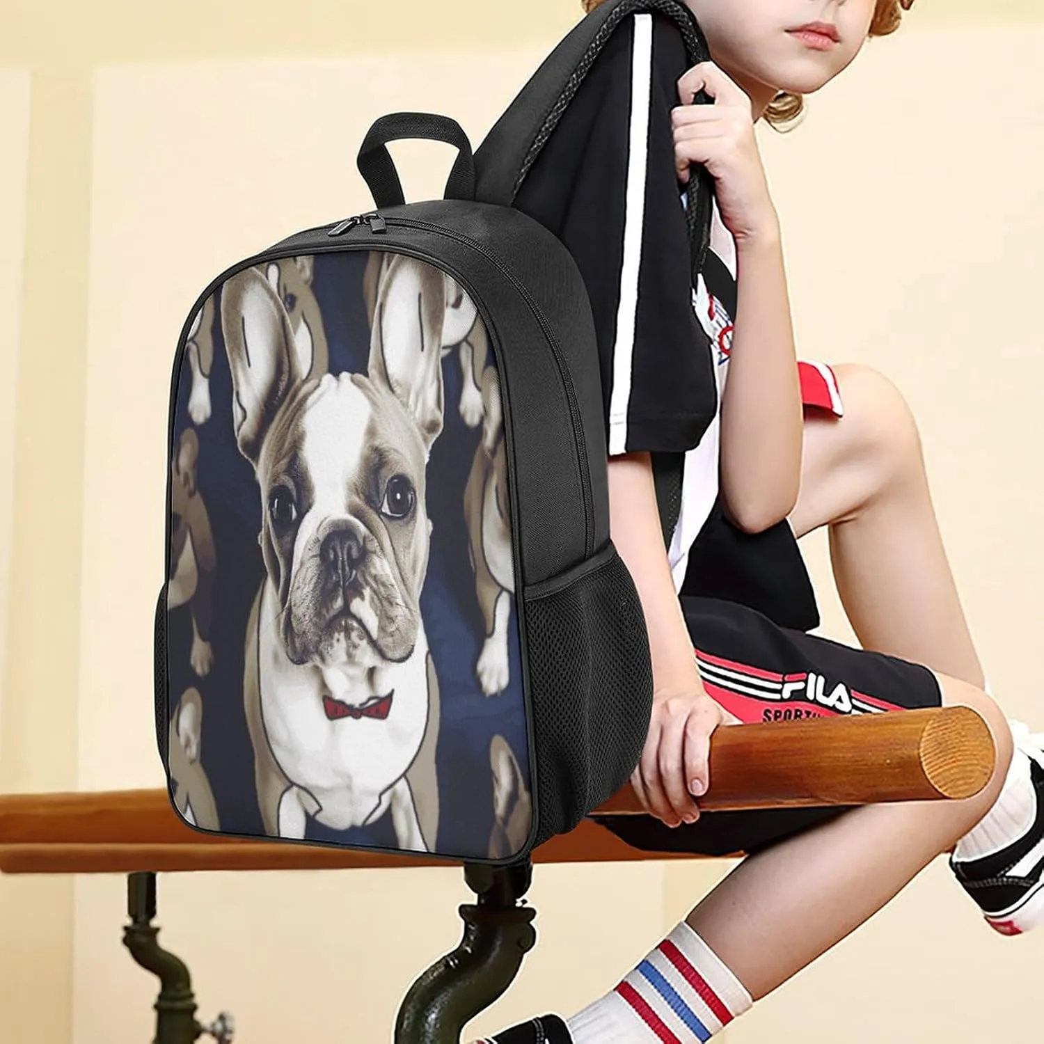 Lightweight Backpacks Cute Travel Bag Durable Cute French Bulldog Printing Small Travel Backpack For Women & Men