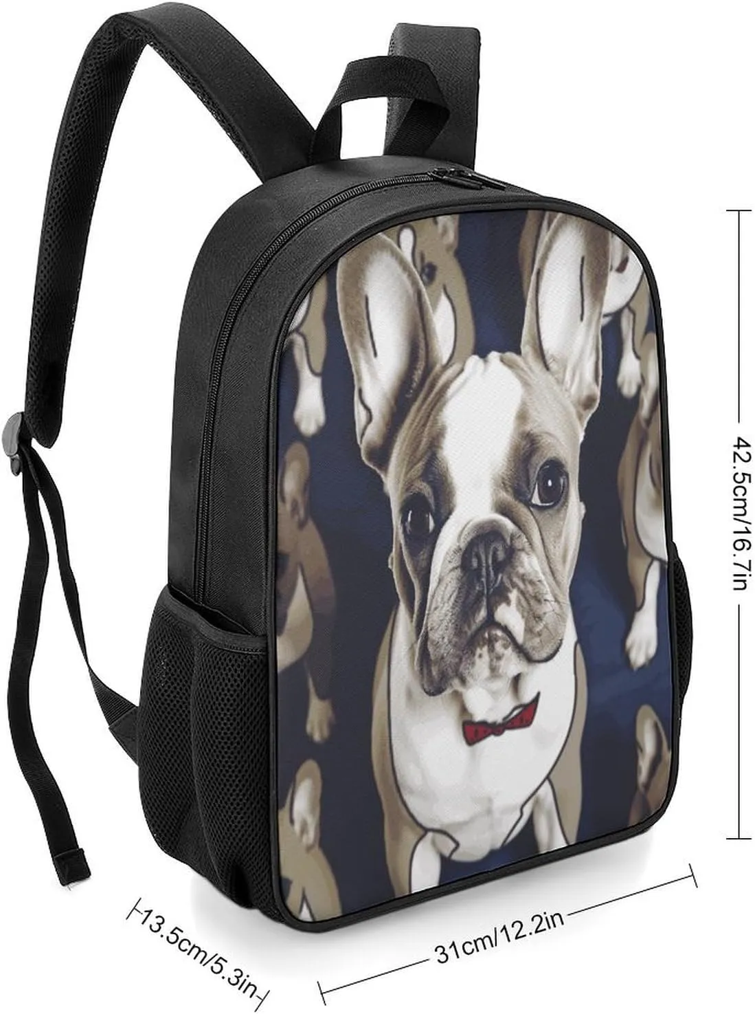 Lightweight Backpacks Cute Travel Bag Durable Cute French Bulldog Printing Small Travel Backpack For Women & Men