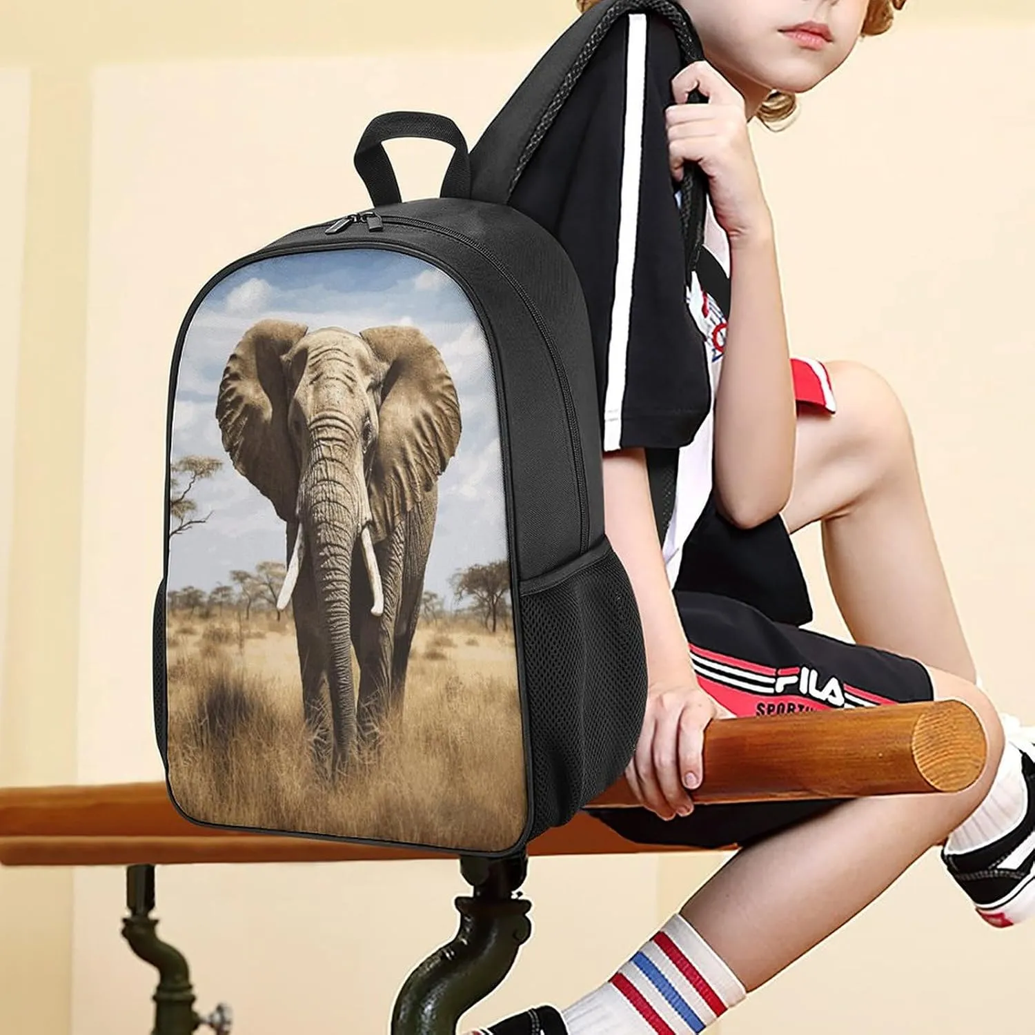 Lightweight Backpacks Cute Travel Bag Durable Elephant Printing Small Travel Backpack For Women & Men