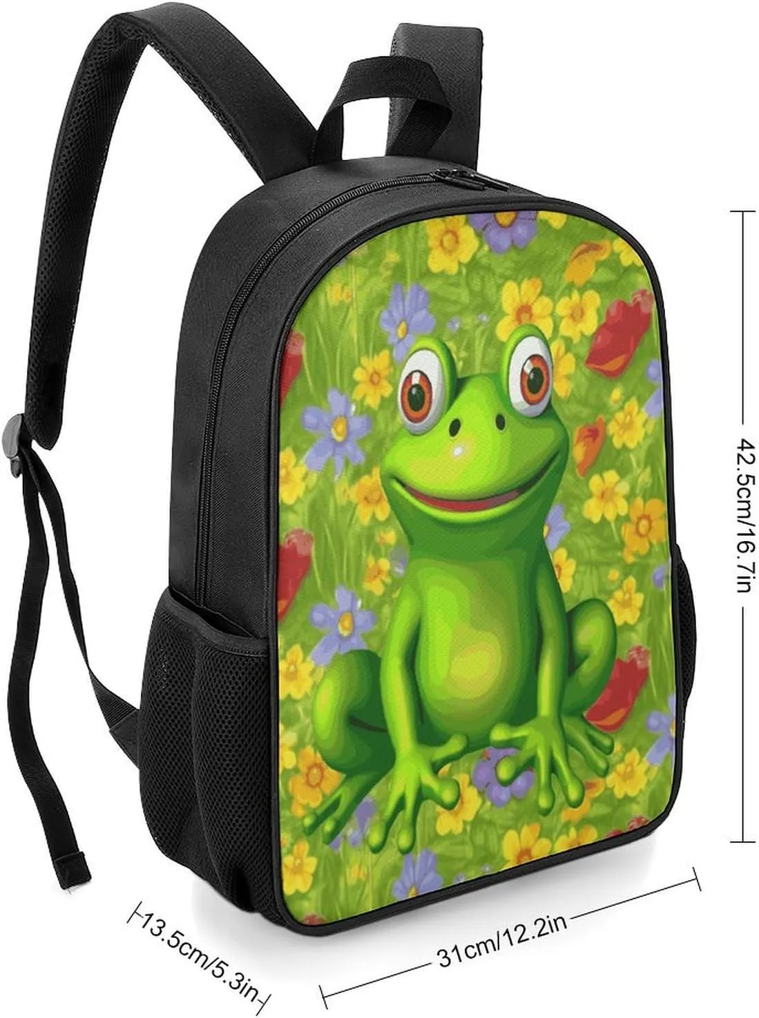Lightweight Backpacks Cute Travel Bag Durable Frog Printing Small Travel Backpack For Women & Men