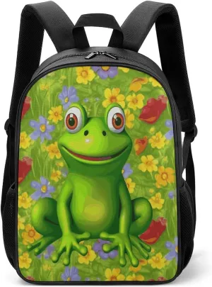 Lightweight Backpacks Cute Travel Bag Durable Frog Printing Small Travel Backpack For Women & Men