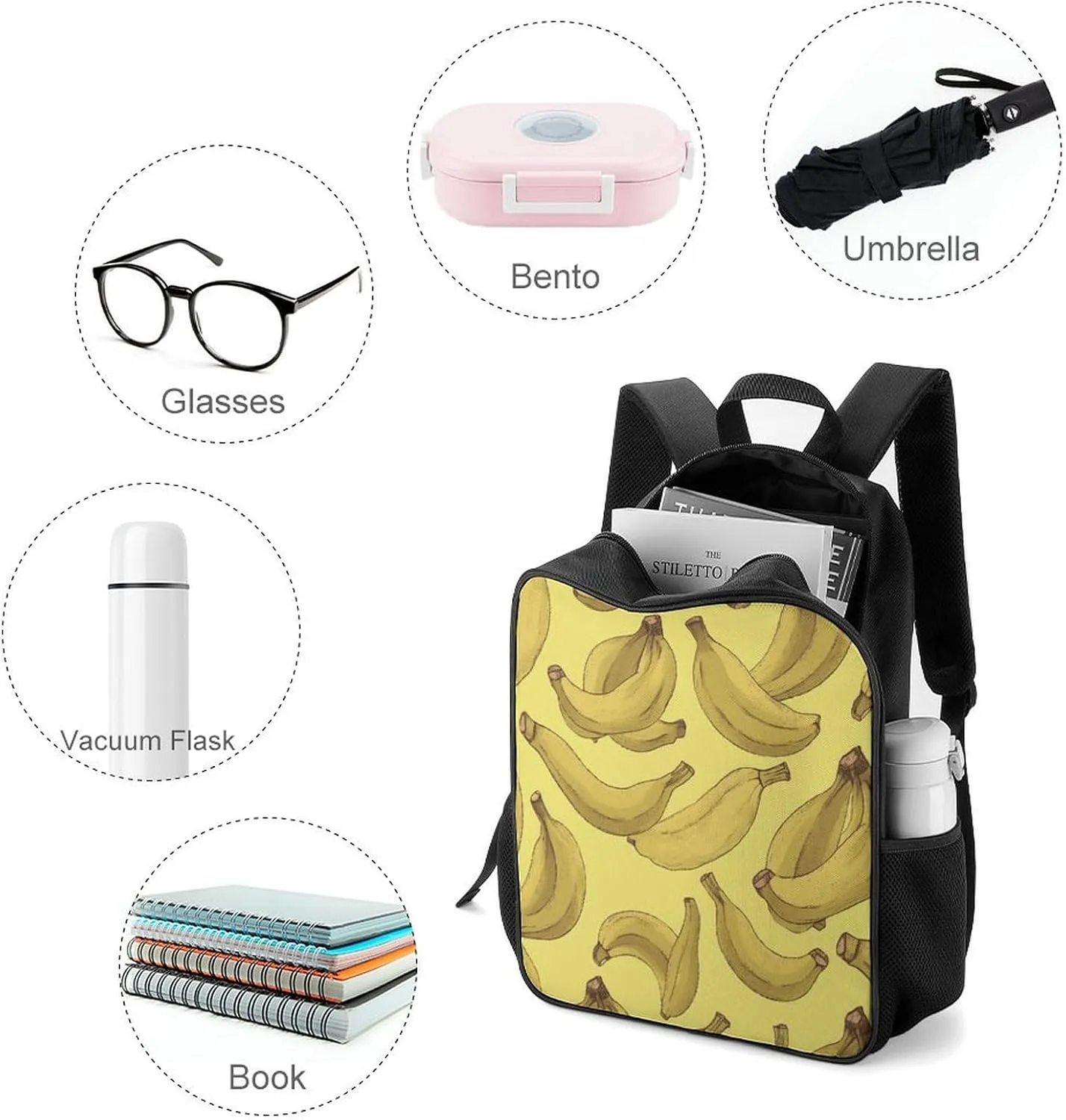 Lightweight Backpacks Cute Travel Bag Durable Fruit Pattern Printing Small Travel Backpack For Women & Men