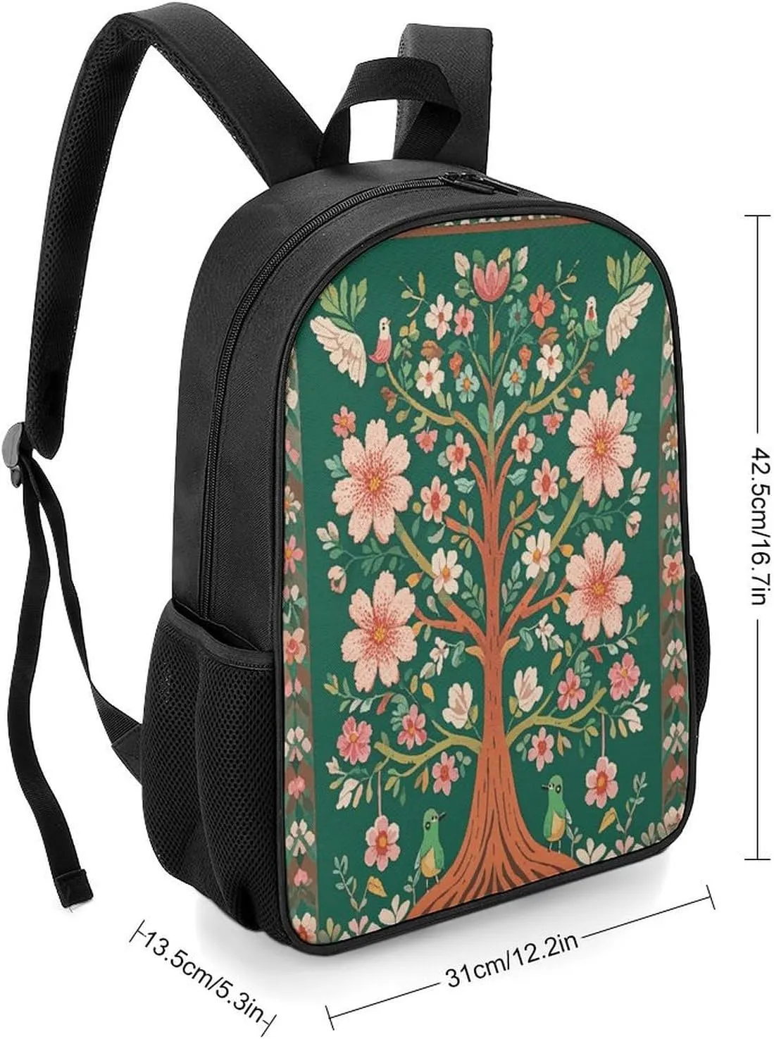 Lightweight Backpacks Cute Travel Bag Durable Green Tree of Life Printing Small Travel Backpack For Women & Men