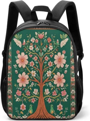 Lightweight Backpacks Cute Travel Bag Durable Green Tree of Life Printing Small Travel Backpack For Women & Men
