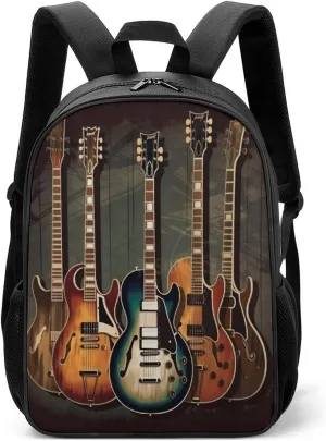 Lightweight Backpacks Cute Travel Bag Durable Guitars Art Printing Small Travel Backpack For Women & Men