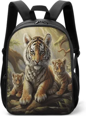 Lightweight Backpacks Cute Travel Bag Durable Jungle Tigers Printing Small Travel Backpack For Women & Men
