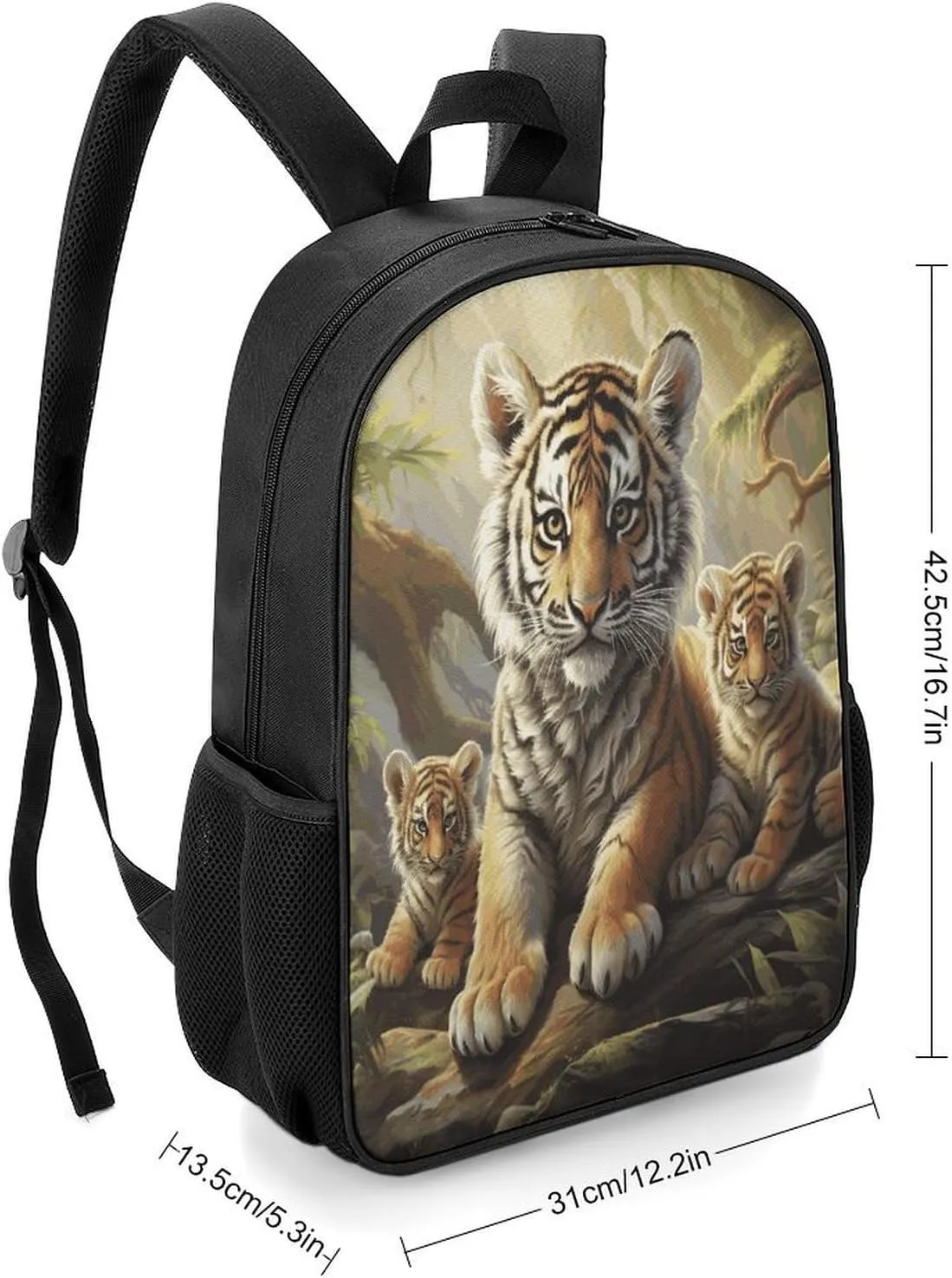 Lightweight Backpacks Cute Travel Bag Durable Jungle Tigers Printing Small Travel Backpack For Women & Men