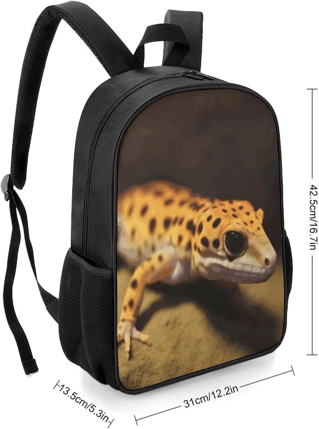 Lightweight Backpacks Cute Travel Bag Durable Leopard Little Gecko Printing Small Travel Backpack For Women & Men