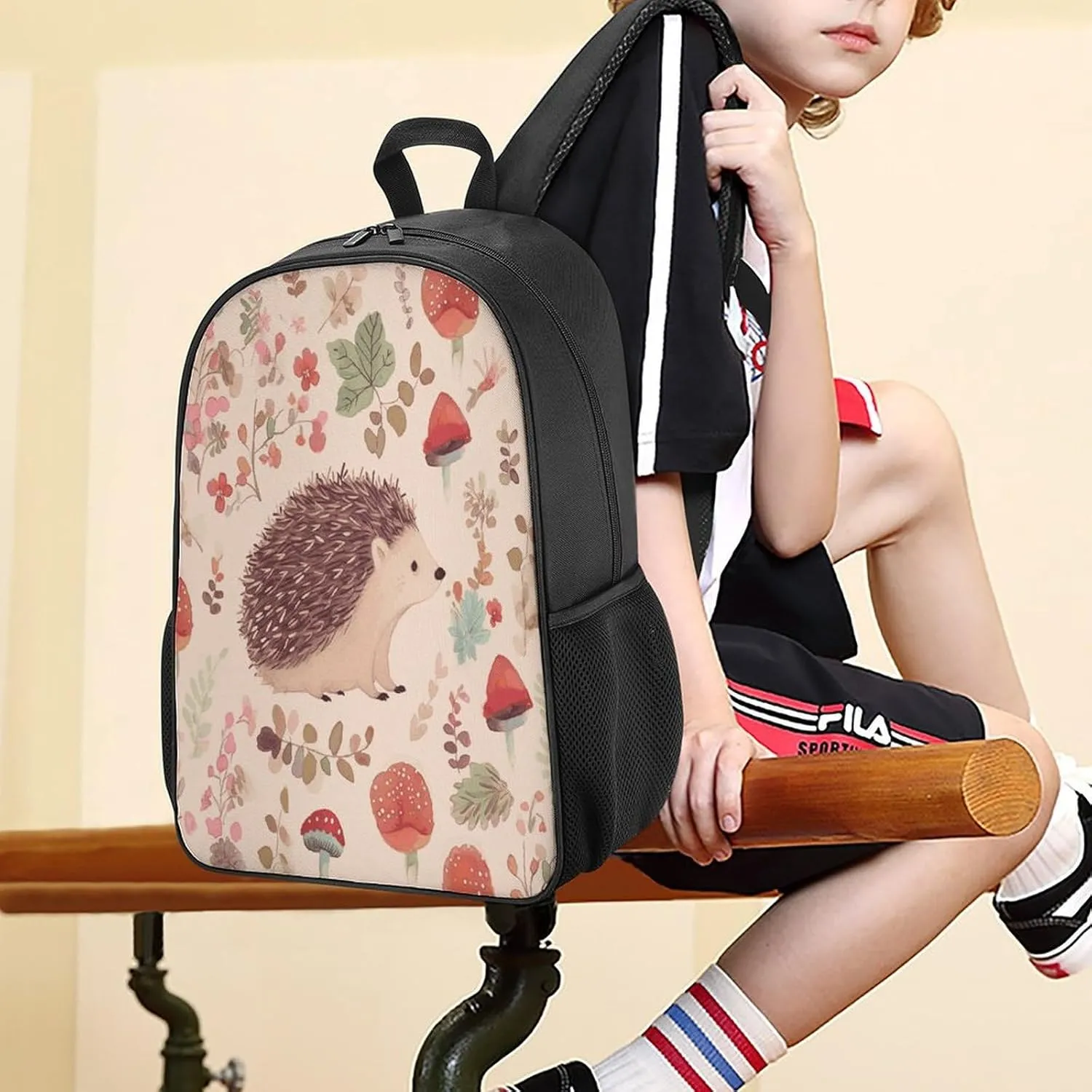 Lightweight Backpacks Cute Travel Bag Durable Lovely Hedgehog Printing Small Travel Backpack For Women & Men