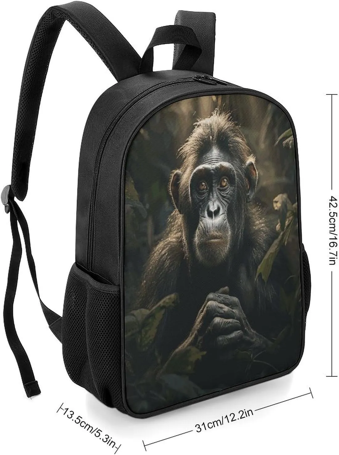 Lightweight Backpacks Cute Travel Bag Durable Monkey in Jungle Printing Small Travel Backpack For Women & Men