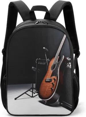 Lightweight Backpacks Cute Travel Bag Durable Musical Instrument Guitar Printing Small Travel Backpack For Women & Men