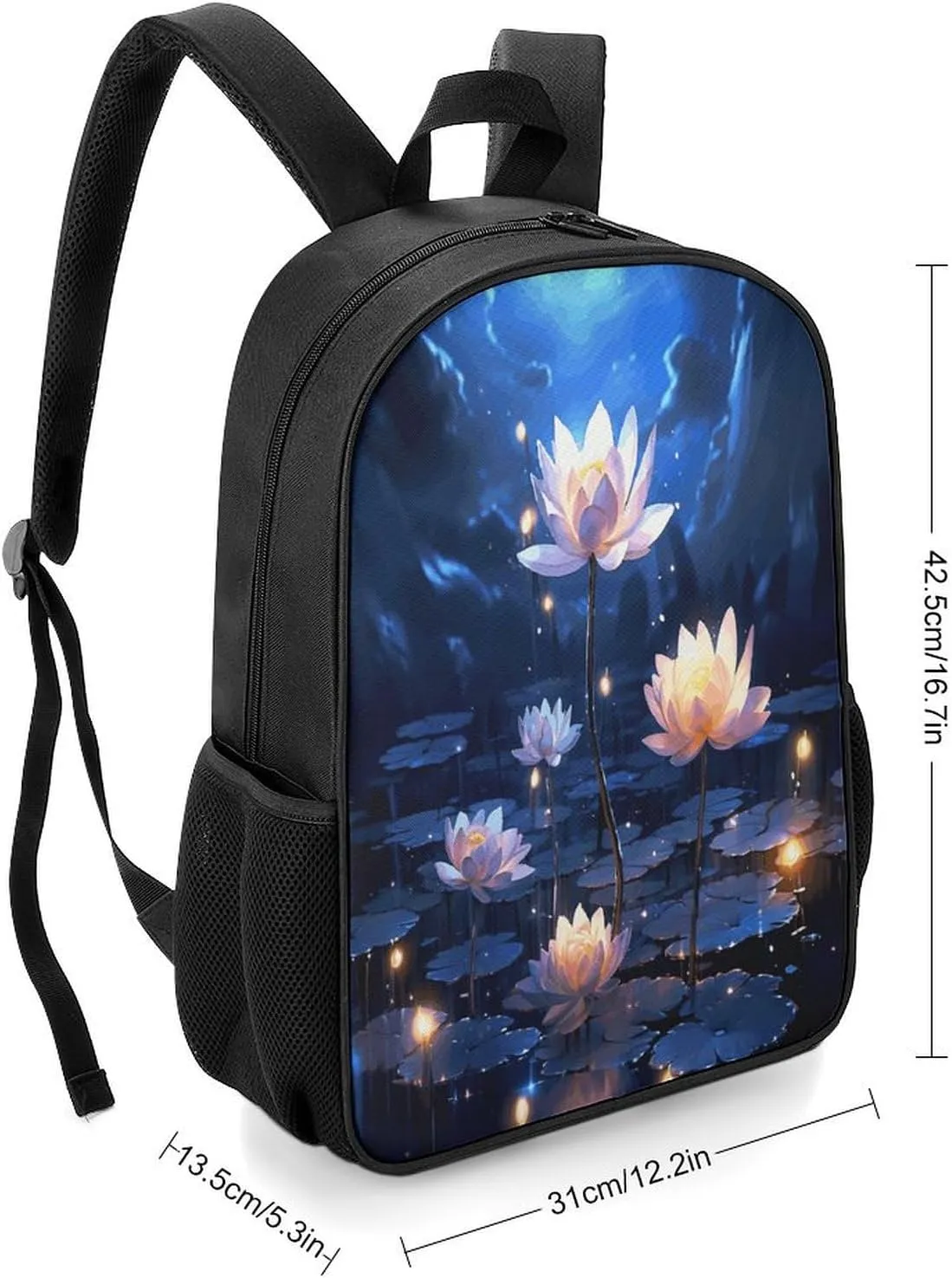 Lightweight Backpacks Cute Travel Bag Durable Night Flowers Printing Small Travel Backpack For Women & Men
