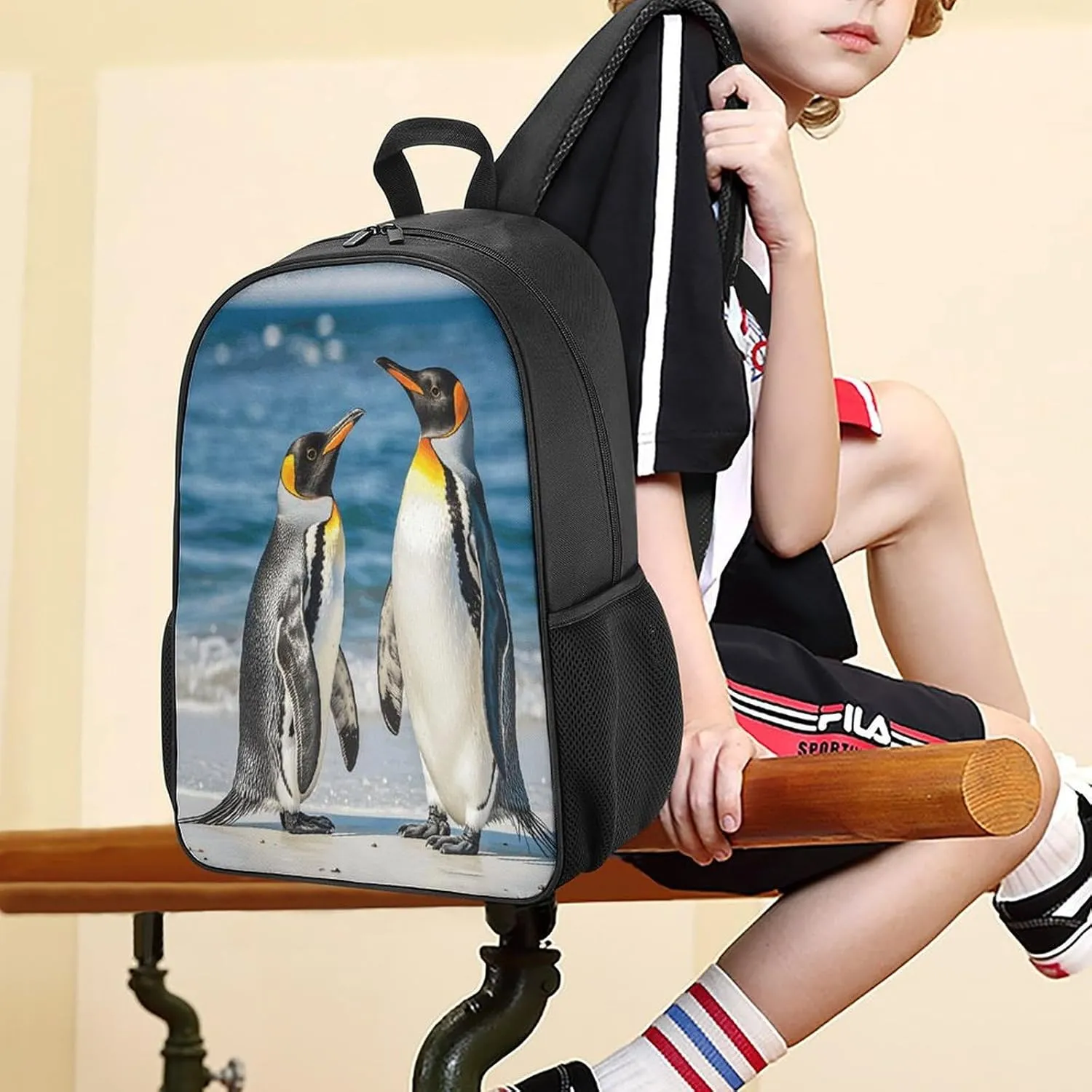 Lightweight Backpacks Cute Travel Bag Durable Penguin And Sea Printing Small Travel Backpack For Women & Men