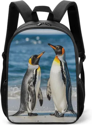 Lightweight Backpacks Cute Travel Bag Durable Penguin And Sea Printing Small Travel Backpack For Women & Men