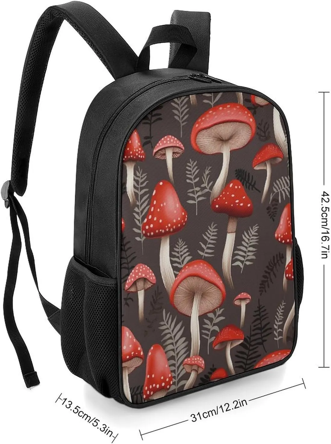 Lightweight Backpacks Cute Travel Bag Durable Red Mushrooms Printing Small Travel Backpack For Women & Men