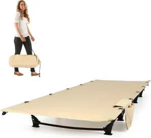 Lightweight Camping Cot, Multifunctional Folding Bed, Outdoor Camping, Portable Cot Suitable for Use in Offices, Homes, Camping, Hiking, Khaki