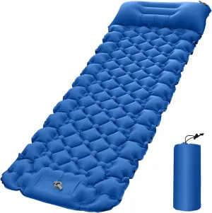 Lightweight Camping Mat with Air Pillow Portable Air Mattress Waterproof Backpacking Sleeping Pad