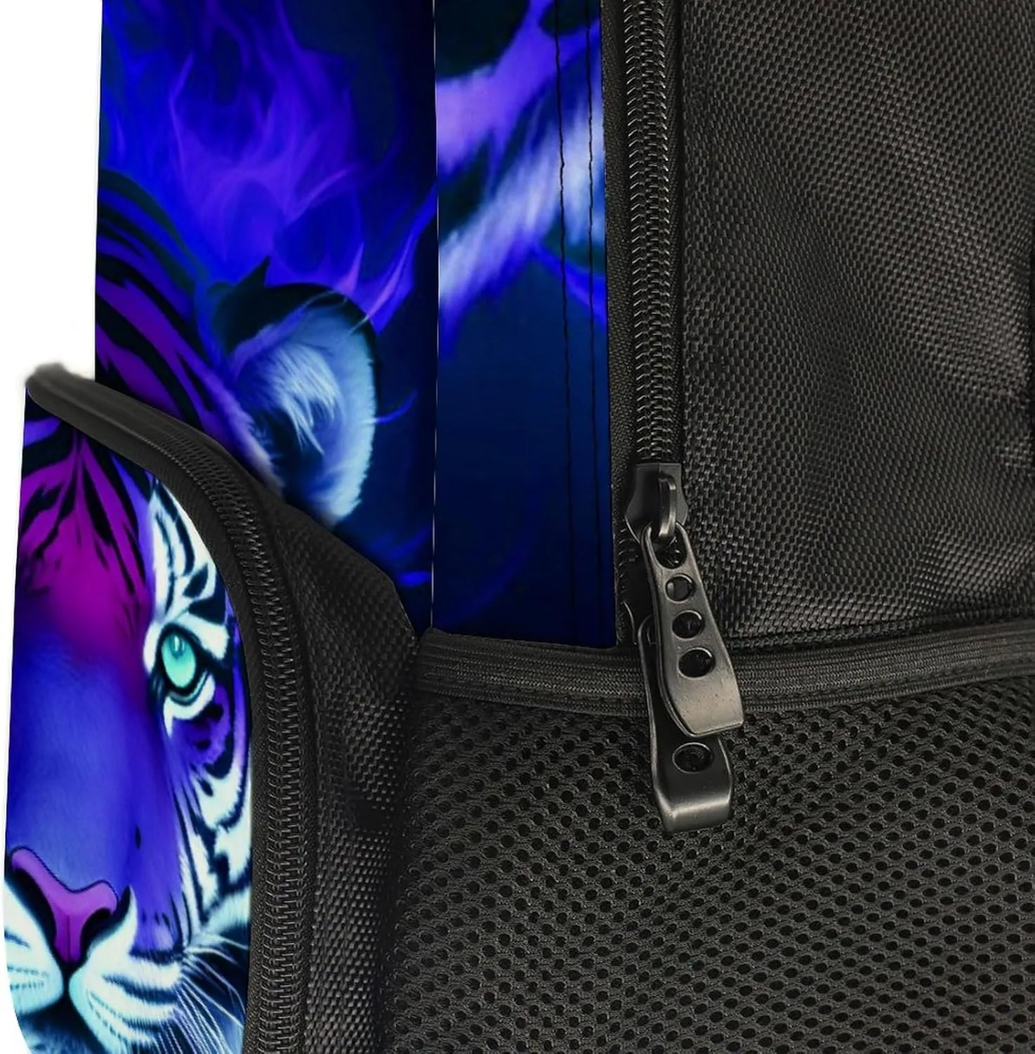 Lightweight Daypack Bookbag for Trekking Business Walking Cycling - Big Capacity Anti-Theft Multipurpose Carry On Bag, Cool Tiger Head Fire Surreal Style Art Business Computer Bag