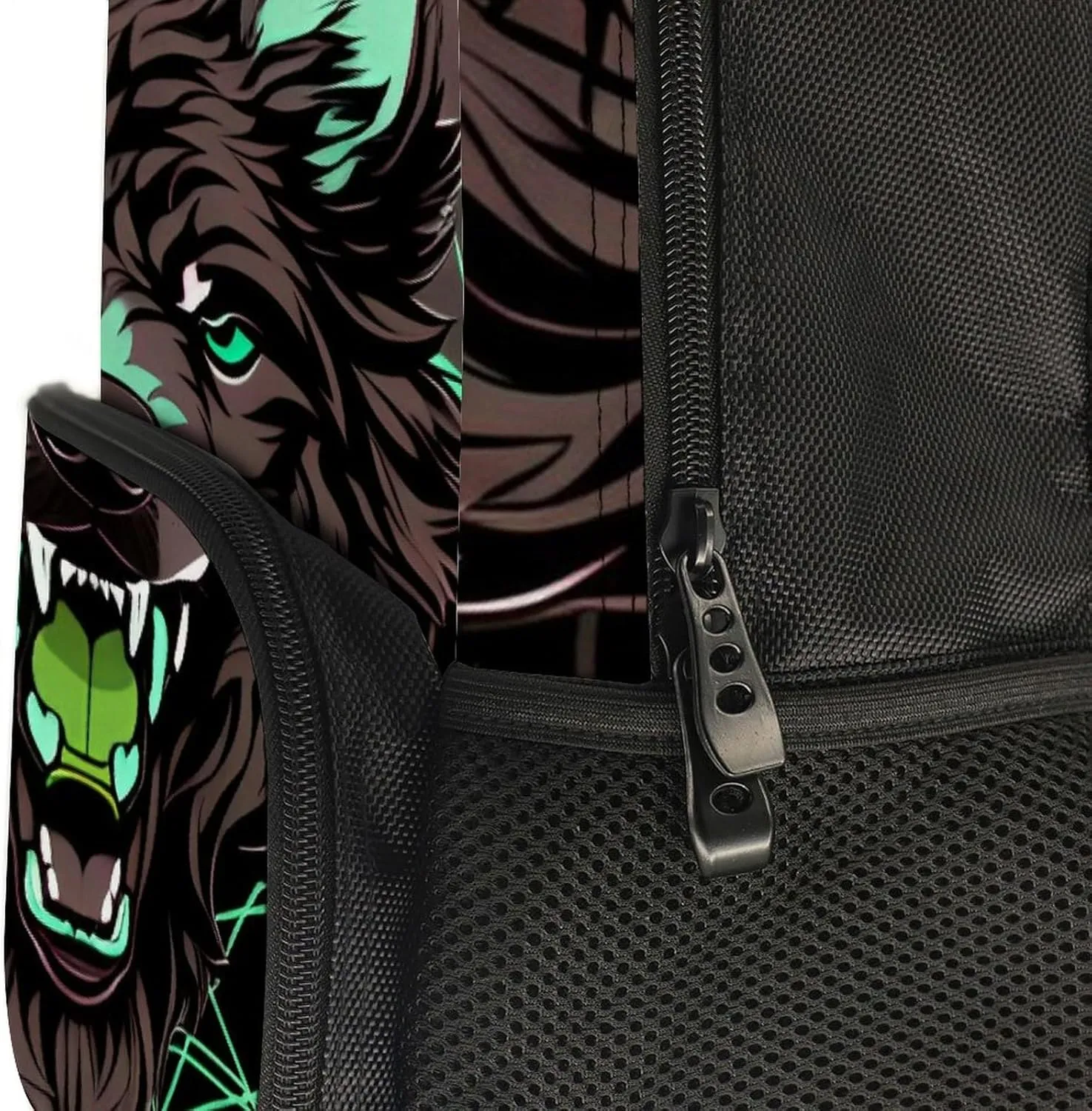 Lightweight Daypack Bookbag for Trekking Business Walking Cycling - Big Capacity Anti-Theft Multipurpose Carry On Bag, Wild Wolf Head Art Business Computer Bag