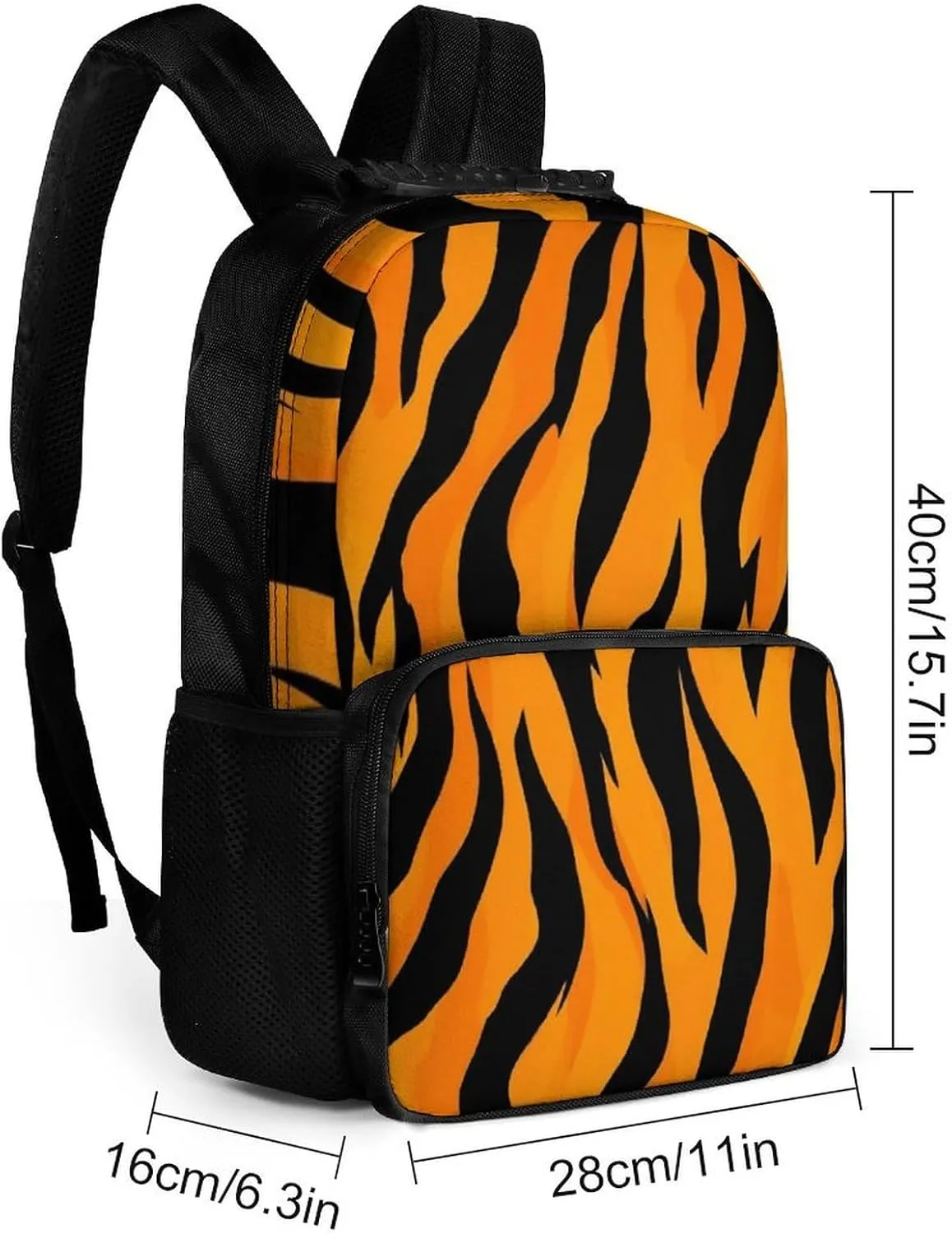Lightweight Daypack for Camping Business Walking Cycling - Large Capacity Anti-Theft Multipurpose Bookbag, Animal Print Tiger Stripe Gym Outdoor Hiking Backpack
