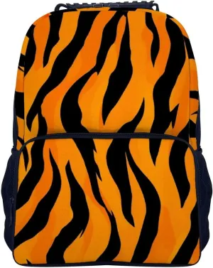 Lightweight Daypack for Camping Business Walking Cycling - Large Capacity Anti-Theft Multipurpose Bookbag, Animal Print Tiger Stripe Gym Outdoor Hiking Backpack