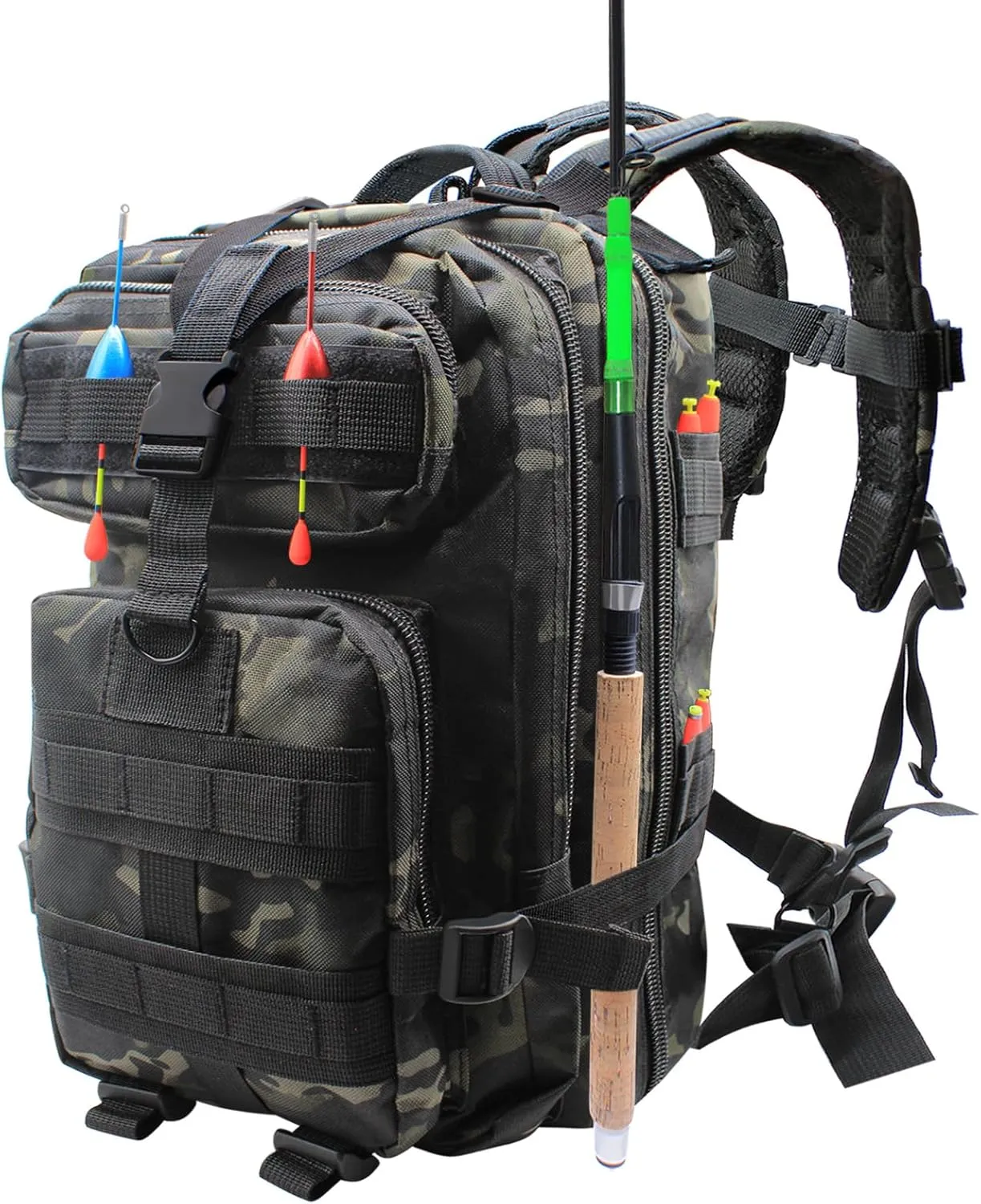 Lightweight Fishing Tackle Backpack Professional Water-Resistant All-in-One Rod Holder & Gear Storage for Outdoor Anglers