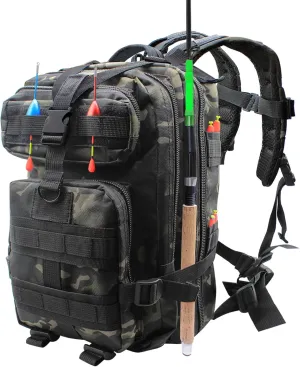 Lightweight Fishing Tackle Backpack Professional Water-Resistant All-in-One Rod Holder & Gear Storage for Outdoor Anglers