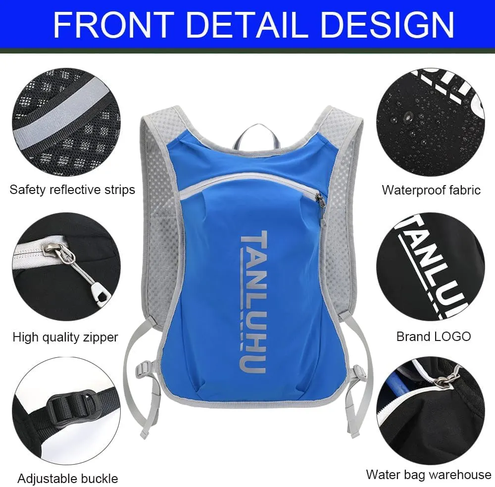 Lightweight Hydration Vest With 1.5L Water Bladder - Breathable Backpack for Running, Cycling, Hiking, Marathon - Men Women (0001 Purple)