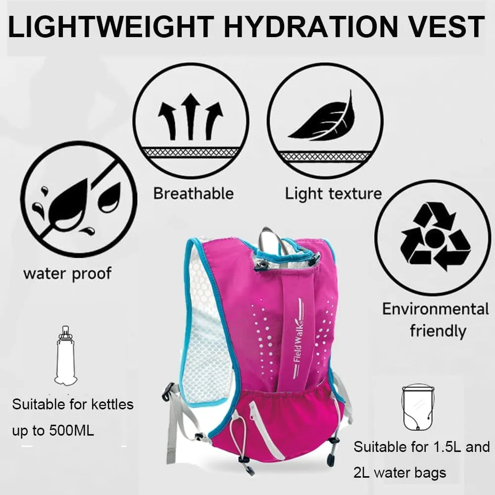 Lightweight Hydration Vest With 1.5L Water Bladder - Breathable Backpack for Running, Cycling, Hiking, Marathon - Men Women (0001 Purple)