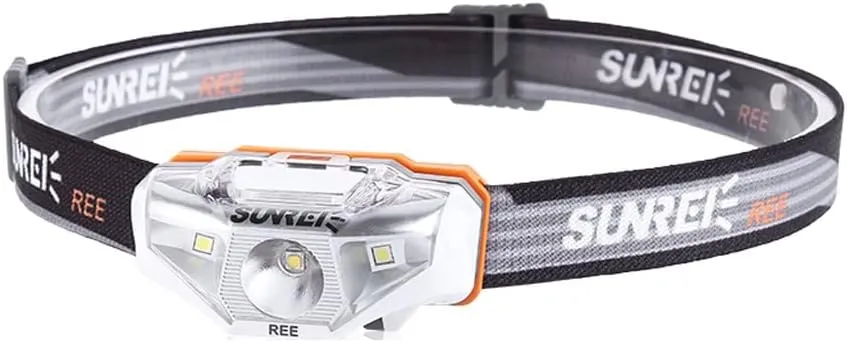 Lightweight Outdoor Headlight LED Camping Mountaineering Hiking Night Running Headlight Waterproof Head-Mounted Flashlight(White)