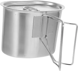Lightweight Portable Pot Outdoor Cooking Tool Camping Lunch Box Stainless Steel Pot Kettle for Bbq Hiking