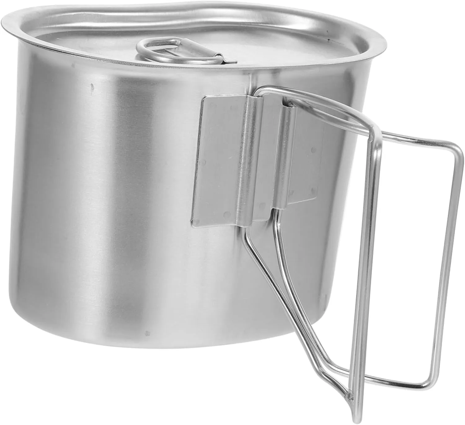 Lightweight Portable Pot Outdoor Cooking Tool Camping Lunch Box Stainless Steel Pot Kettle for Bbq Hiking