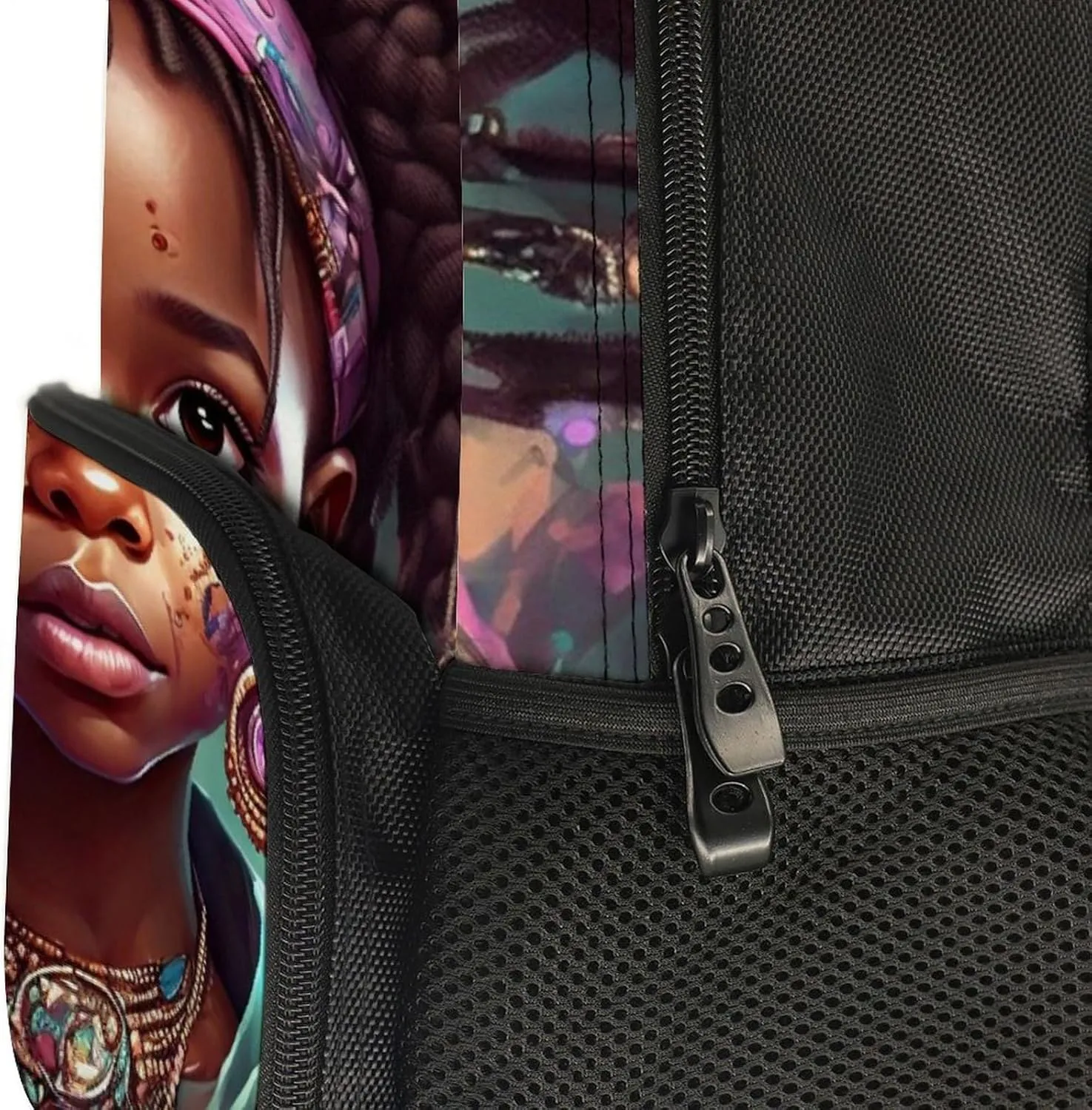 Lightweight Rucksacks for Camping Picnic Walking Cycling - Large Capacity Multipurpose Anti-Theft Carry On Bag, Afro Women African American Black Woman Art Travel Hiking & Camping Rucksack