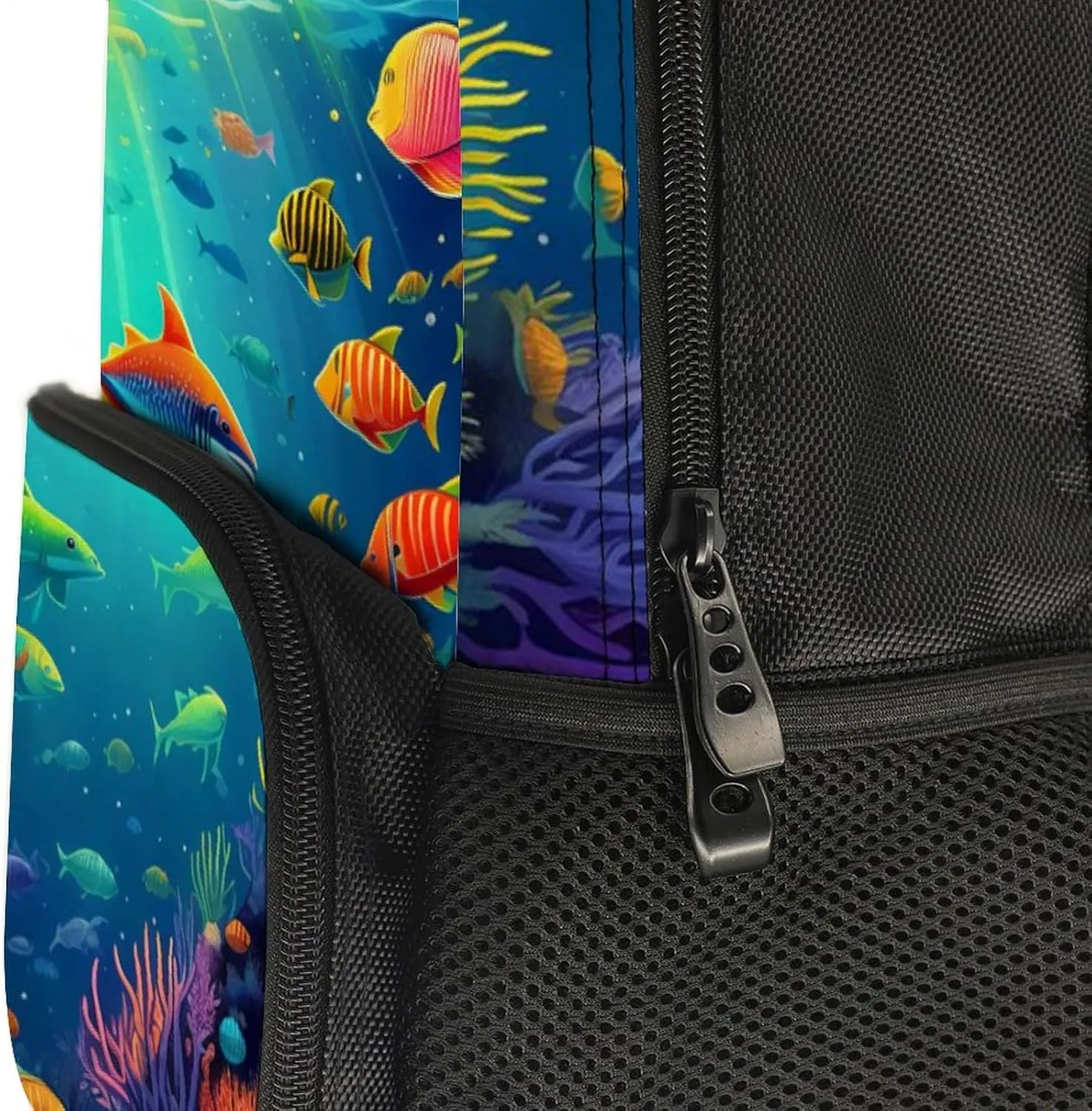 Lightweight Rucksacks for Camping Picnic Walking Cycling - Large Capacity Multipurpose Anti-Theft Carry On Bag, Beautiful Underwater World Fish Jellyfish Art Travel Hiking & Camping Rucksack