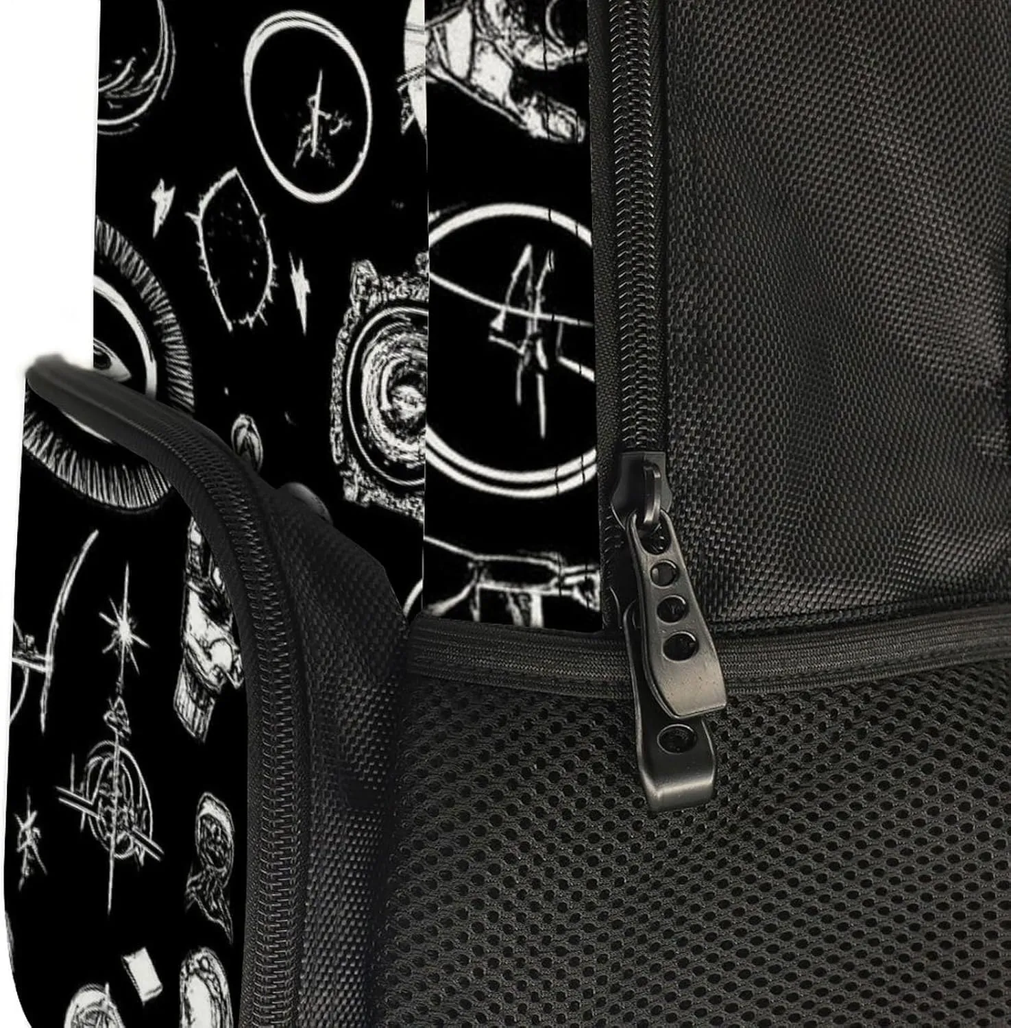 Lightweight Rucksacks for Camping Picnic Walking Cycling - Large Capacity Multipurpose Anti-Theft Carry On Bag, Skull Cat Moon Gothic Ouijas Boards Eyes Black Travel Hiking & Camping Rucksack
