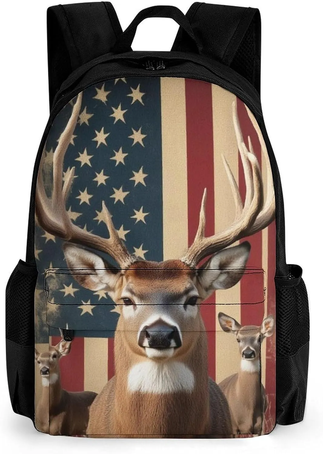 Lightweight Rucksacks for Climbing Outdoors Walking Cycling - Large Capacity Anti-Theft Multipurpose Carry On Bag, American Us Flag Hunting Camo Deer Camping Outdoor Backpack