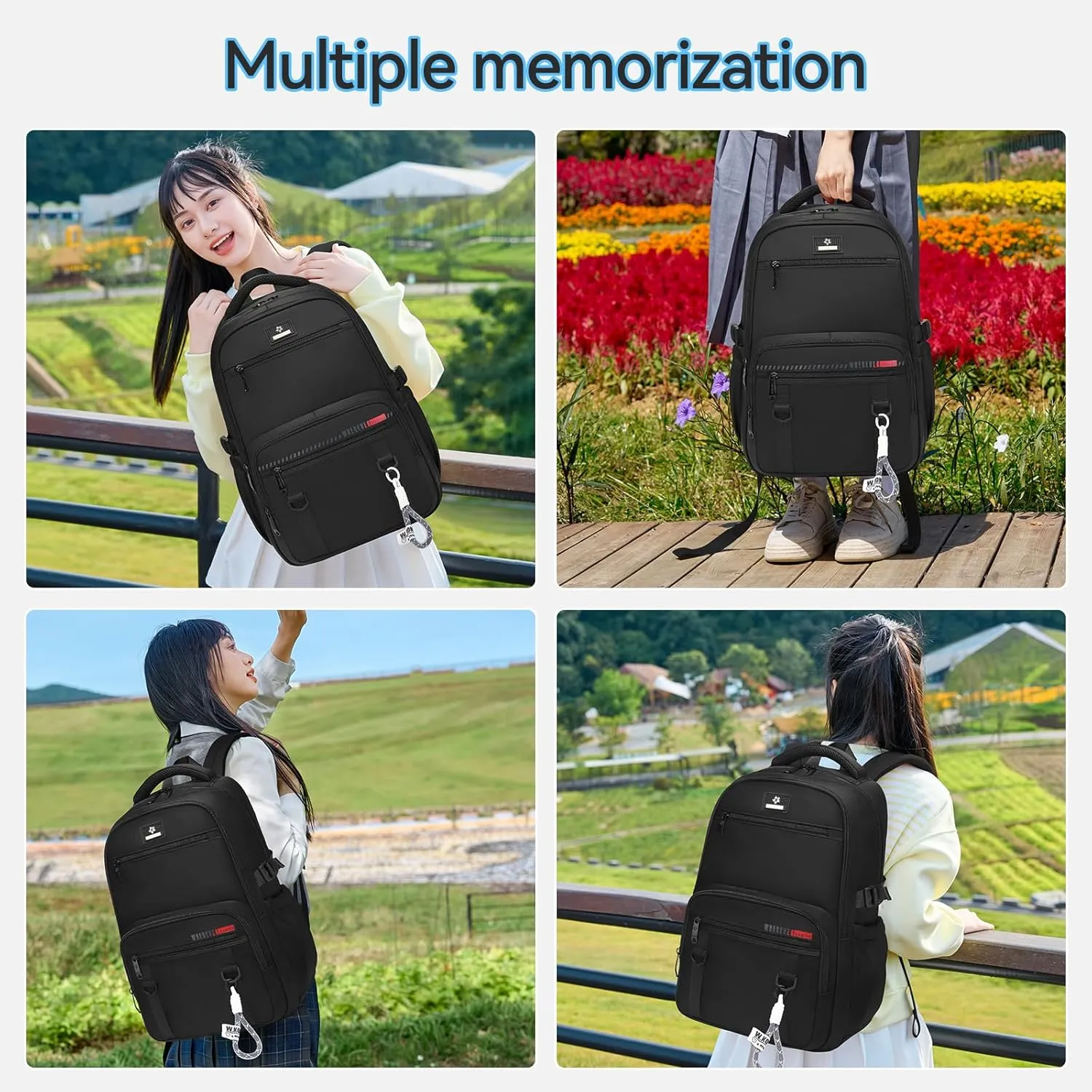 Lightweight Travel Backpack for Men and Women, Water Resistant Casual Daypack with Large Capacity and Multiple Compartments