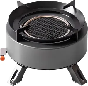 [lilaBelle]【Portable Infrared Gas Stove】Outdoor Windproof Camping Stove with【4000W High Power】&【Multi-Fuel Adapter】Split-Design Compact Gas for Backpacking, Hiking, Picnics (Black)