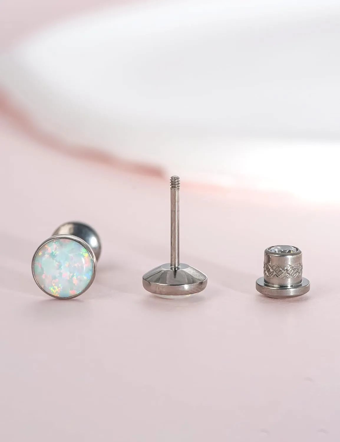 limerencia Hypoallergenic G23 Implant Grade Titanium Screw Back Earrings Tragus 20G Helix F136 Piercing Post for Sensitive Ears Cartilage