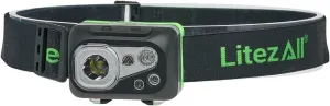 LitezAll Nearly Invincible Rechargeable Headlamp, IPX7 Waterproof LED Headlamp with Dual Power Buttons, Impact Resistant Resin Build, Hands-Free Tactical Headlamp for Camping, Work, and Emergencies