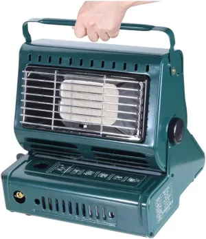 LKP Butane Gas Heater Green Butane Stove, Portable Mobile Camping Heater Tent Indoor Outdoor Hiking Cooking Warming Tools, with Handle