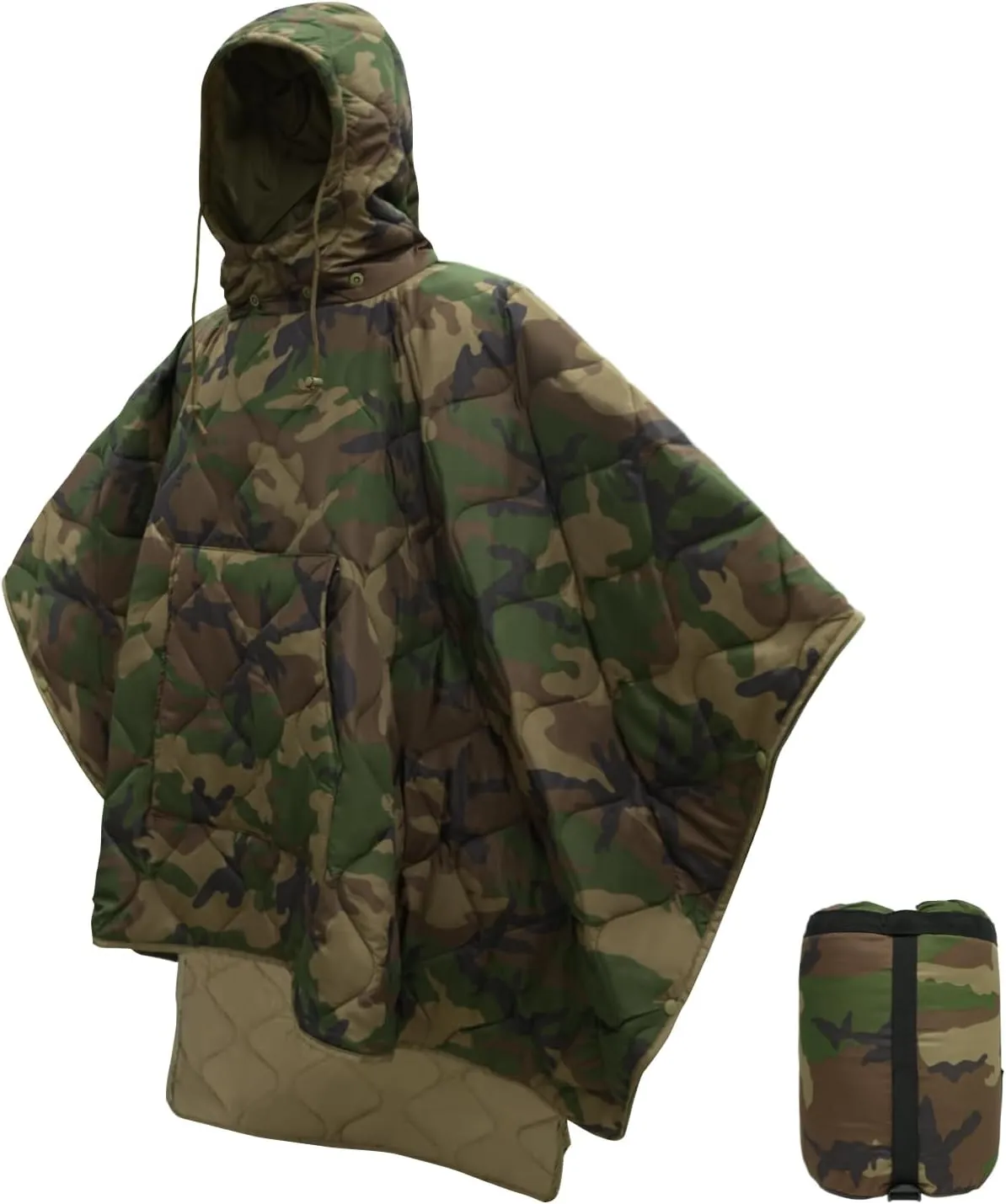 LOOGU Camo Blanket Waterproof Insulation Poncho Liner for Outdoor Camping, Hiking, Hunting, Survival, Backpacking, Picnicking