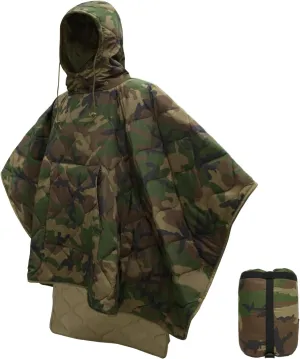 LOOGU Camo Blanket Waterproof Insulation Poncho Liner for Outdoor Camping, Hiking, Hunting, Survival, Backpacking, Picnicking