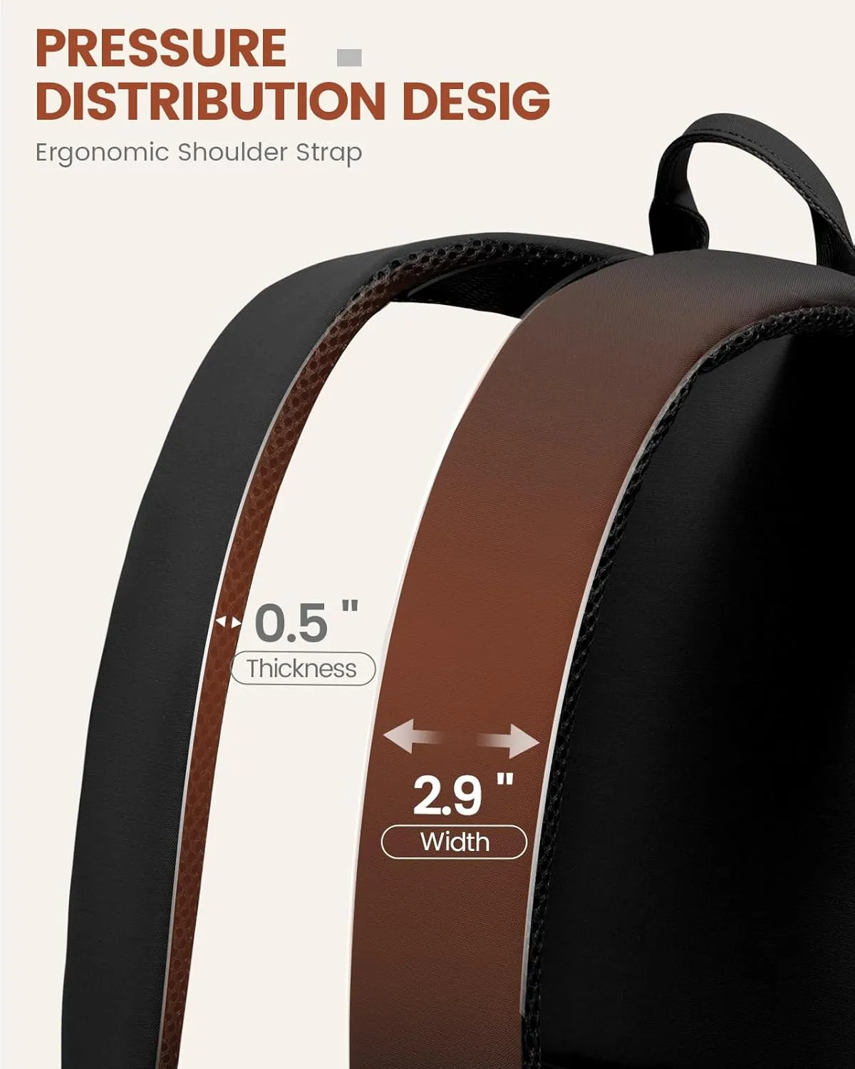 LOVEVOOK College Backpack for Women Fit 17.3 Inch Laptop, Cute Aesthetic for 14-16 Year Olds, Large Capacity Travel Work Purse for Nurse Teacher, Black-White-Brown