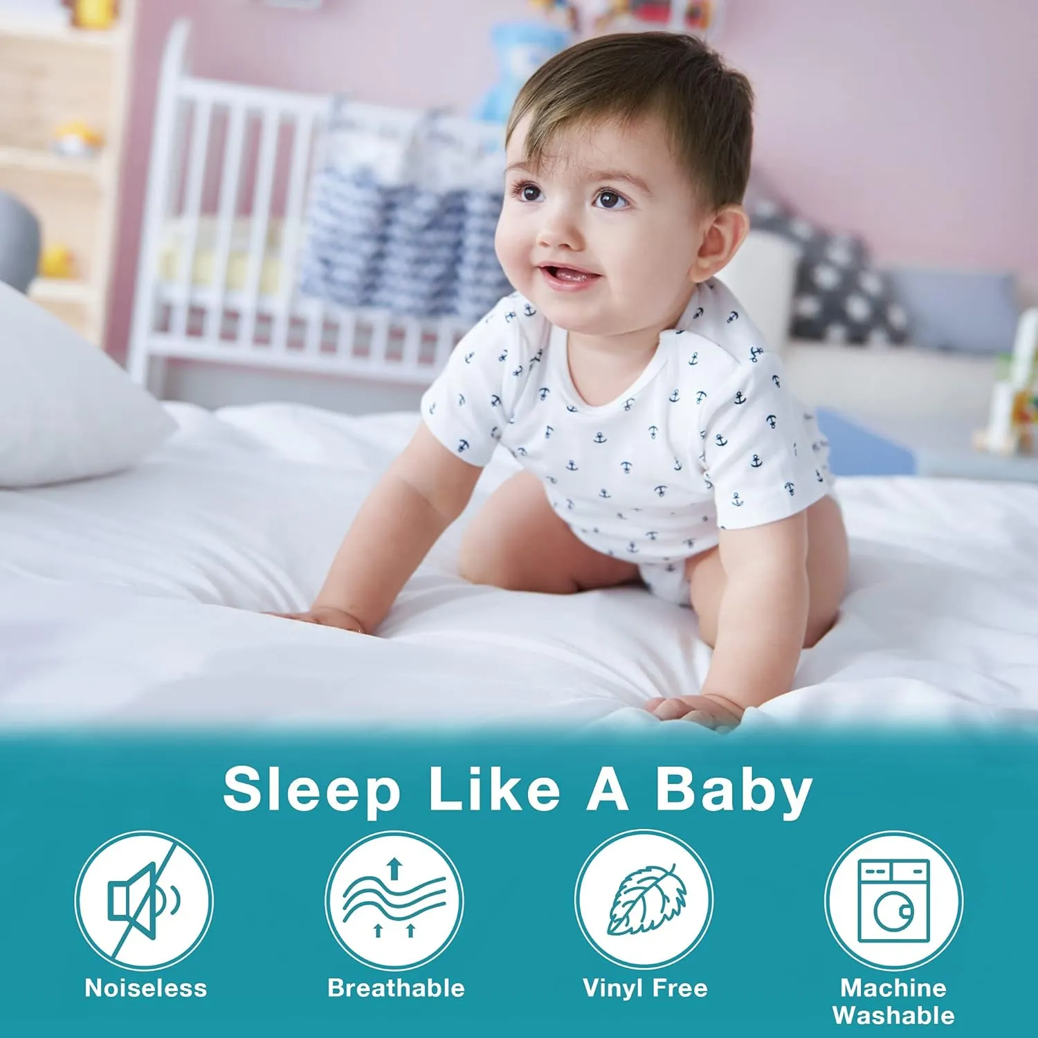 Lunsing 2 Pack Waterproof Twin Mattress Protector, Noiseless, Breathable, and Soft Twin Size Mattress Pad Cover with 6-16 inches Deep Pocket, White