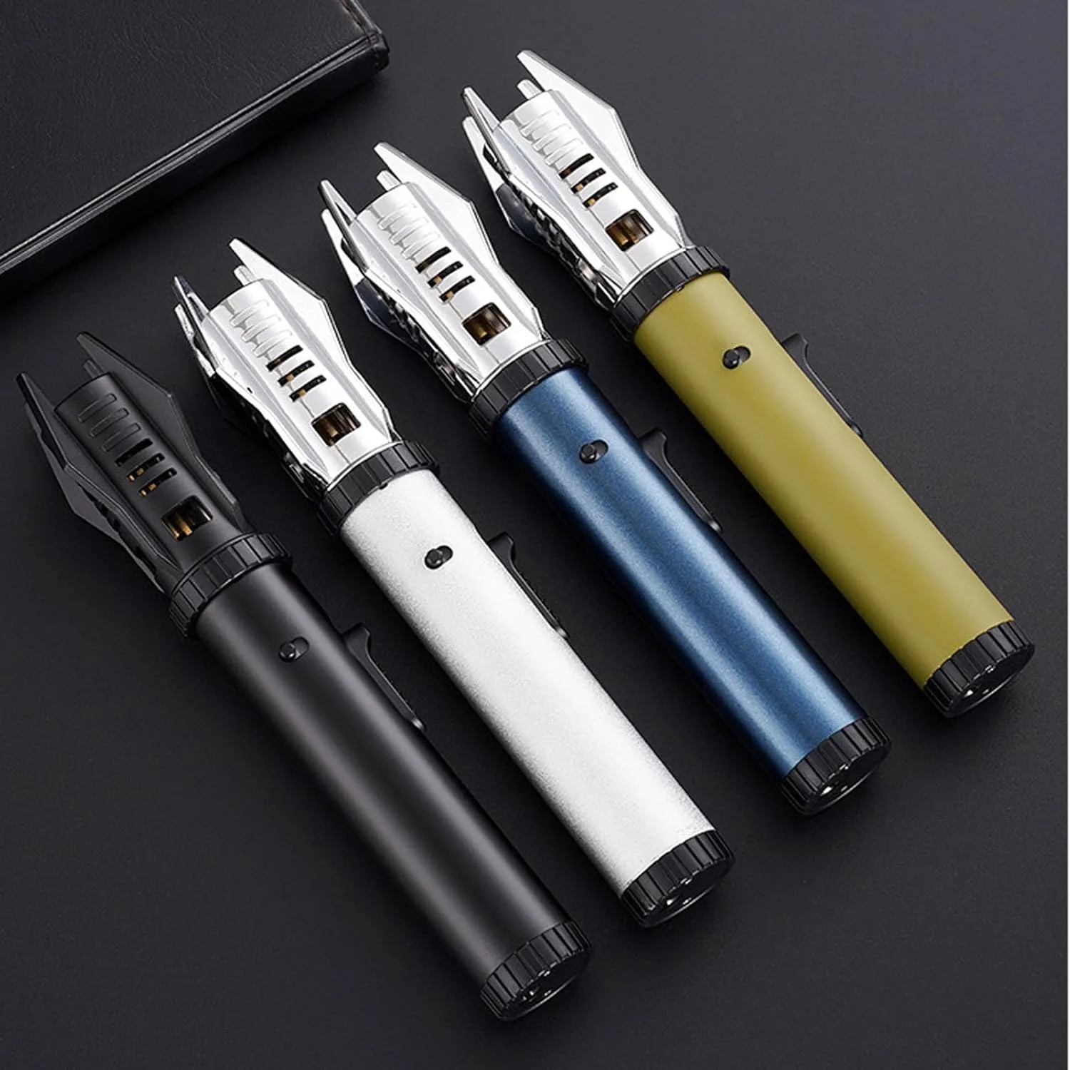 Luxblaze, Portable Torch Lighter, Lux Blaze Lighter, Outdoor Windproof Straight Flame Lighter (Black)