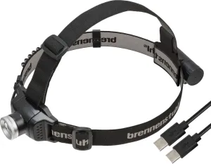 LuxPremium Rechargeable LED Head Torcht KL 251 AF/LED Headlamp with Rear red Light (250lm, IP44, CREE-LED, max. Lighting Duration 40h, incl. USB C Cable) Black